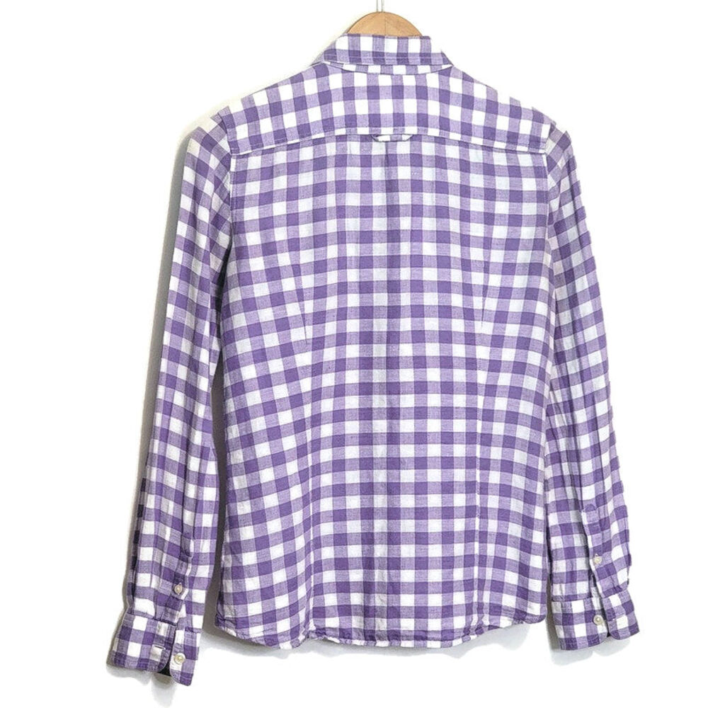Banana Republic Linen Cotton Gingham Checked Soft Wash Button Down Shirt Size XS - Picture 10 of 16